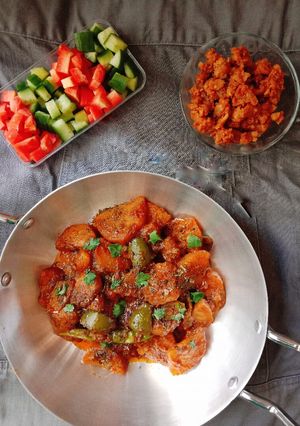 A picture of Fried Alo Shimla mirch.