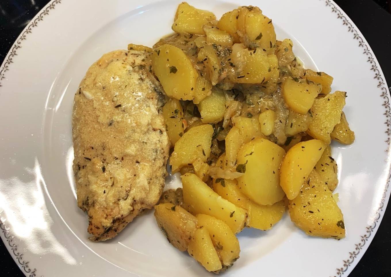 Blancs de poulet & Pomme de terre sauce moutarde