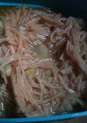 Una foto de Sopa de fideo con repollo
