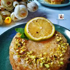 A picture of Sweet lime and poppy seed weekend cake.