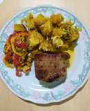 Carne, verduras y batatas!! Lo más..