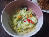 Tumis sawi putih dengan santan