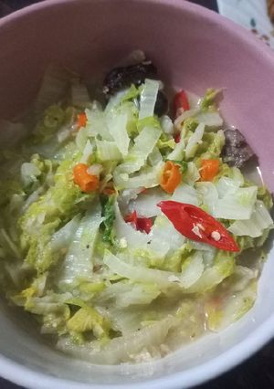 Foto resep Tumis sawi putih dengan santan