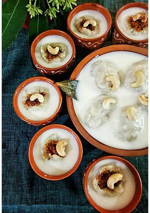A picture of Kandhamula(Sweetpotato) Khira Gaintha Pitha….Odia Cuisine.