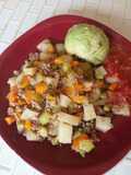 Verdura salteada con carne molida,!¡*