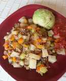 Verdura salteada con carne molida,!¡*