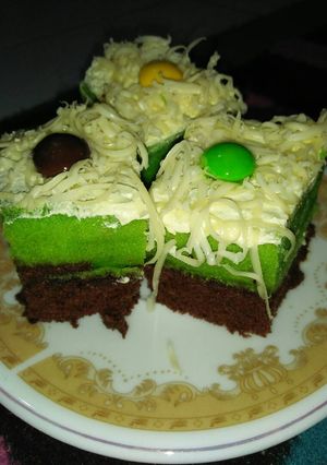 Foto resep Bolu Pandan Coklat Keju