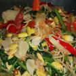 Tumis Selada pedas dengan cambah dele.