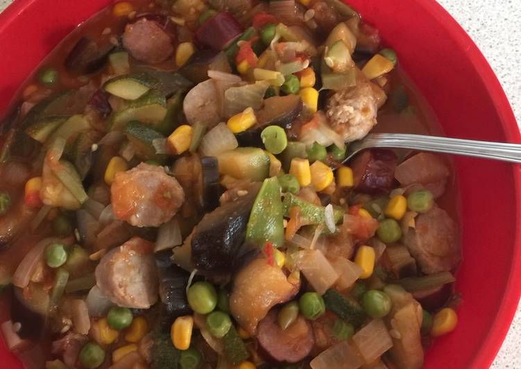 My Favorite Budget Vegetable and Sausage Curry