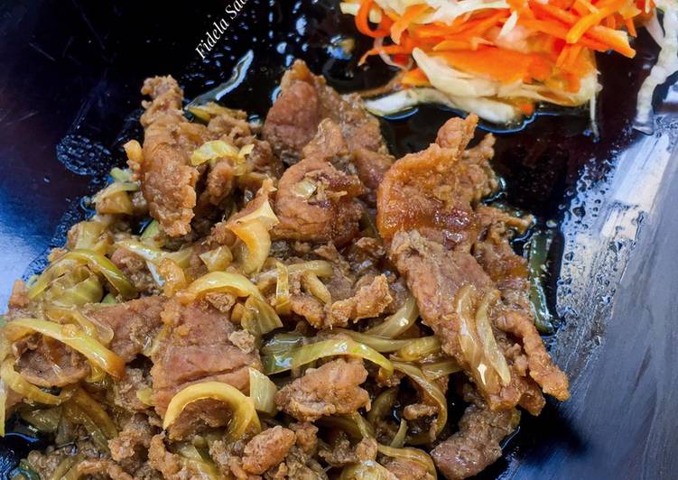 Resep Beef Teriyaki Hokben Tips Mengiris Daging Sapi Menjadi Tipis Dan Tidak Alot Yang Renyah
