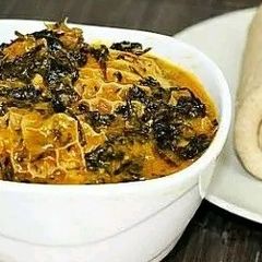 A picture of Bitter leaf soup (ofe onugbu).