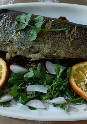 عکسی از دستور ماهی شکم پر+مزه دارکردنش🎣