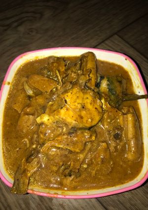 A picture of Title: ogbono soup combo.