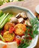 Bún chả cá chay rau cần