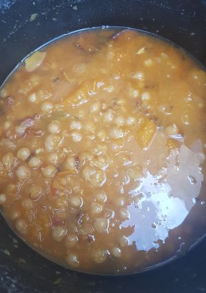 Una foto de Potaje de garbanzos con calabaza