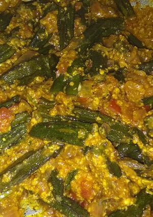 A picture of Dahi Bhindi Okra in Curd.