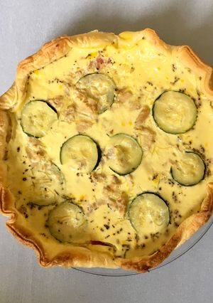 Une photo de Tarte thon courgette tomate