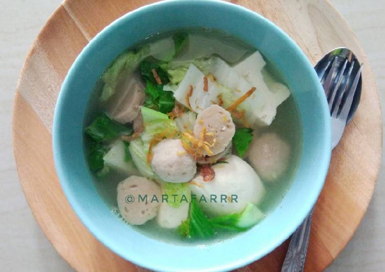 Tahu bakso kuah sayur