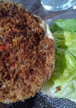 Una foto de Hamburguesas de lentejas sin huevo