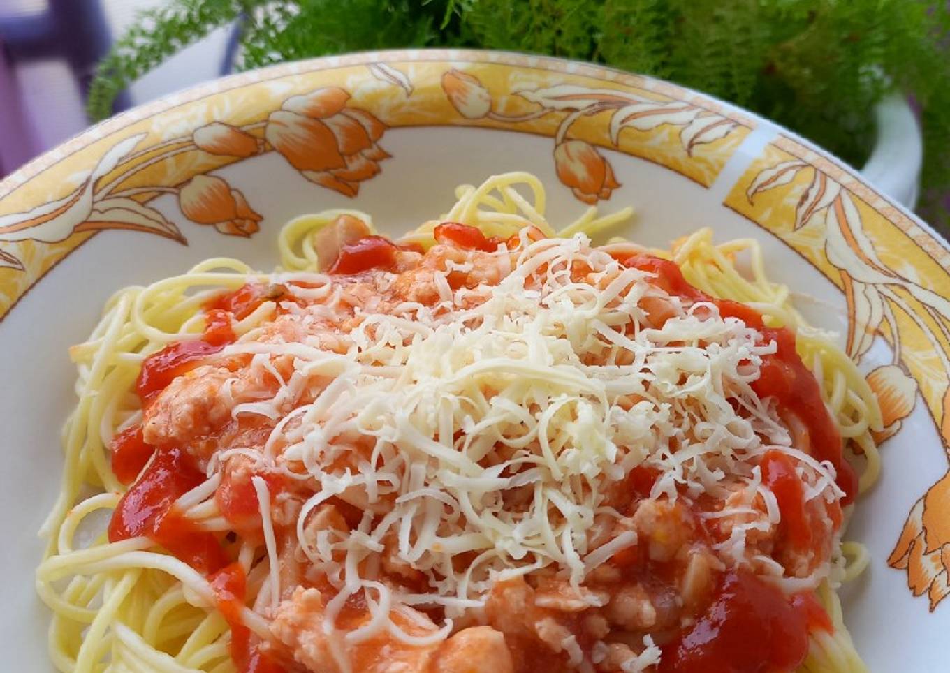 Spaghetti Ayam Saus Rumahan