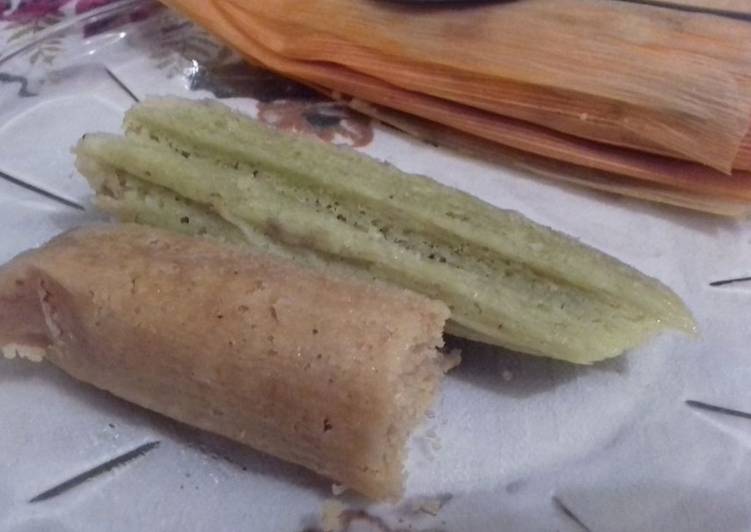 Tamal dulce de chile y canela &#34;el moro&#34; y Tamal de Chaya con menta      &#34;son verde &#34;