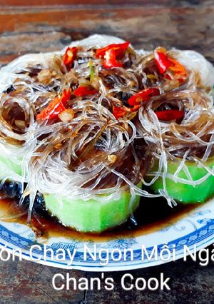 Hình của món Mướp hấp bún dong chay.