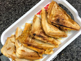 Potato sandwich with leftover chicken