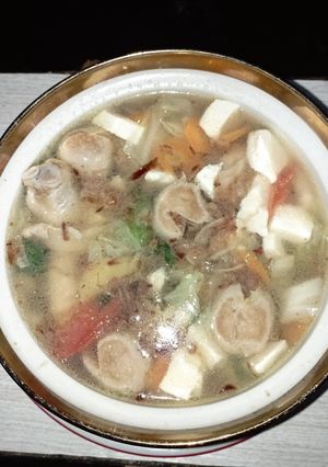 Foto resep Sup Ayam Bakso Tahu Sederhana