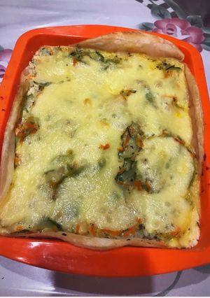 Una foto de Tarta de zucchini a las finas hierbas.🌿 Muuuuy fácil! Y diet!!