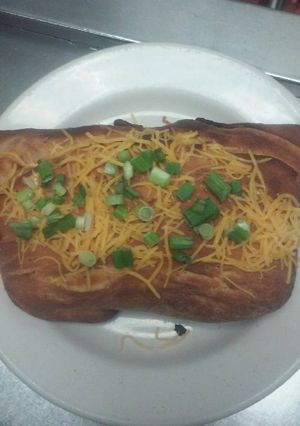 A picture of Zach's home made calzone.