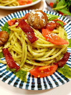 青醬培根義大利麵🍝/香煎洋菇🍄/西餐烹調🥗 的食譜成品照片