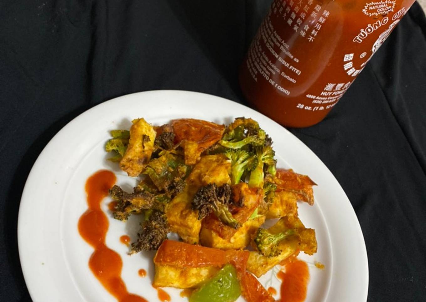 Airfried Asian style Veg Tofu Fry