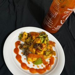 A picture of Airfried Asian style Veg Tofu Fry.