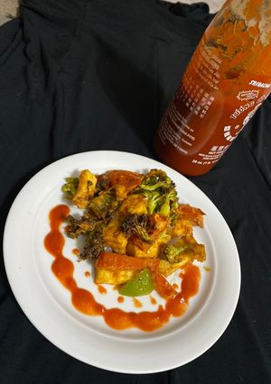 A picture of Airfried Asian style Veg Tofu Fry.