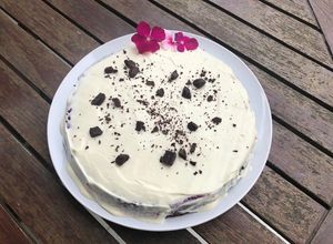 Una foto de Keto - Cheesecake de Chocolate y moras