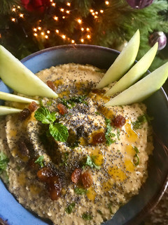 Una foto de Hummus de mango y chile