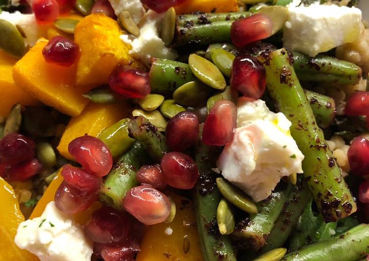 Simple Way to Make Super Quick Homemade Buddha bowl: butternut squash and green beans