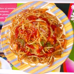 Hakka noodles A picture of Hakka noodles.