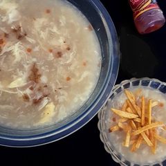 A picture of Chicken corn soup.