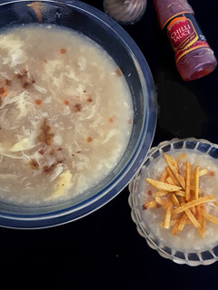 A picture of Chicken corn soup.