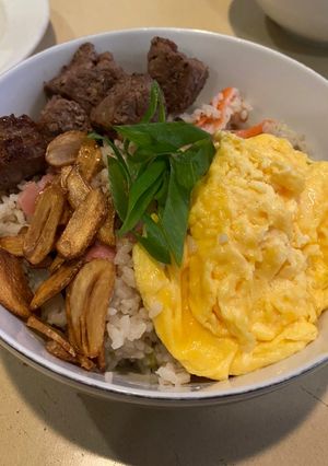 Foto resep Saikoro Beef Rice Bowl with Omelette