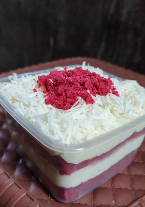 Foto resep Dessert box red crumbled cheese