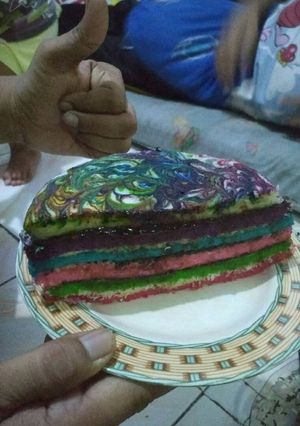 Foto resep Rainbow cake abstrak
