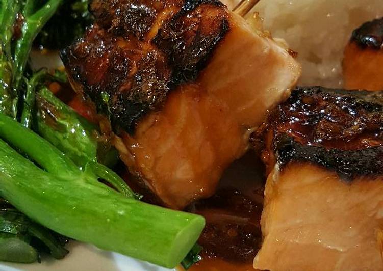 Recipe of Super Quick Homemade Teriyaki Salmon Bites