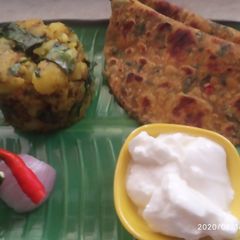 Palak parantha A picture of Palak parantha.