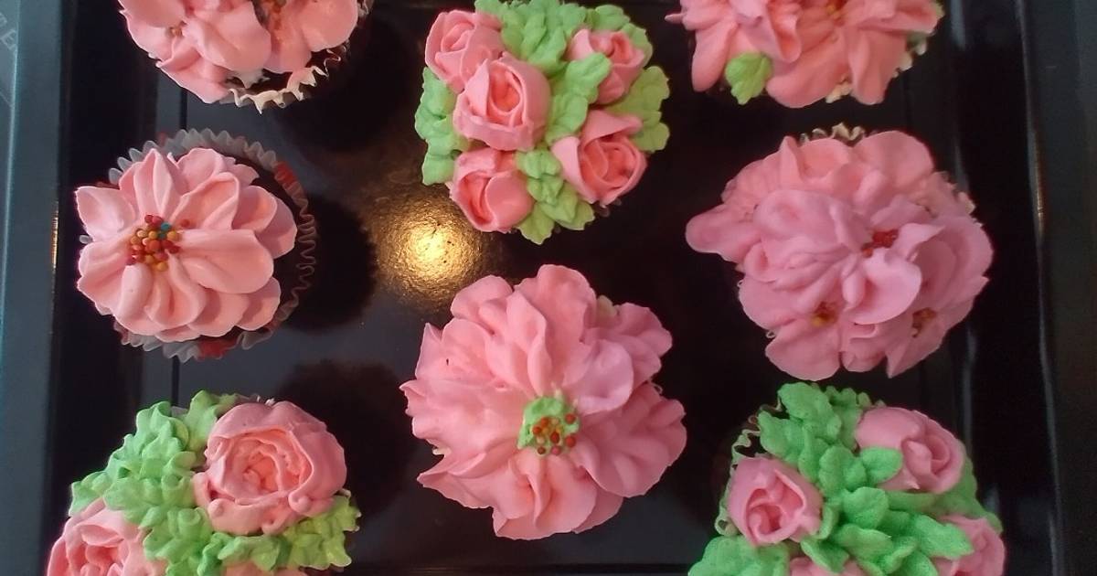 Resep Cupcake Flower Buttercream (No Egg No Mixer) Gluten free oleh