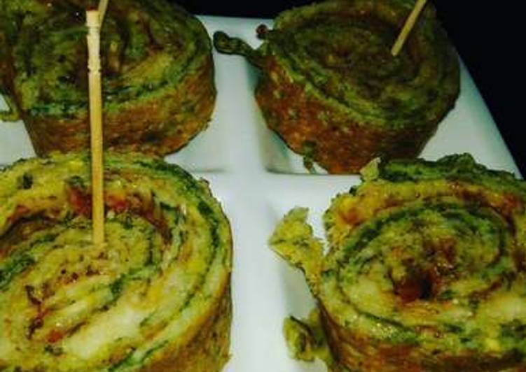 Recipe of Super Quick Homemade Cheesy Pudla Pinwheel