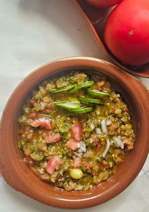 صورة لوصفة متبل الطماطم والباذنجان