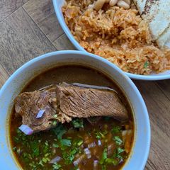 A picture of Birria Michoacán style.