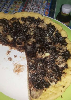 Foto resep Pizza manis teflon (pisang coklat keju)